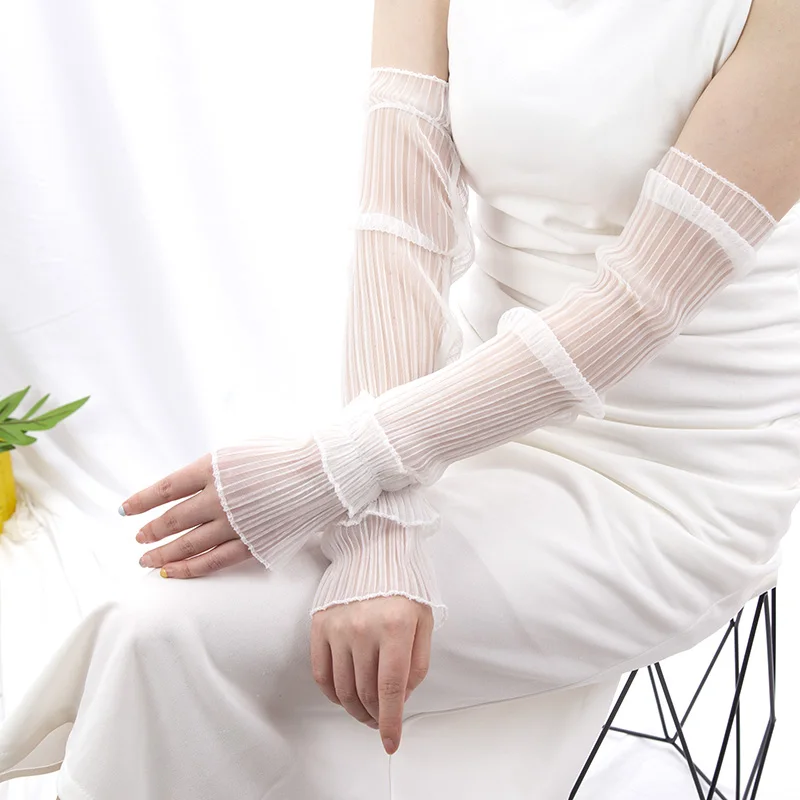 Summer Long Fingerless Gloves  - Fingerless Glove Knit บทวิจารณ์และราคา