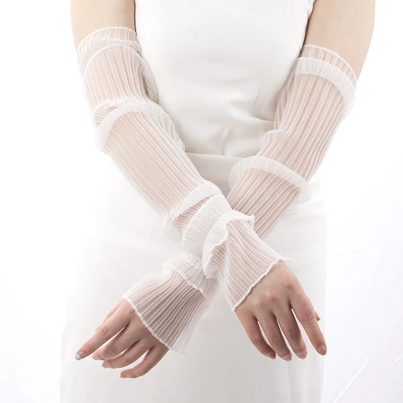Summer Long Fingerless Gloves  - Fingerless Glove Knit บทวิจารณ์และราคา