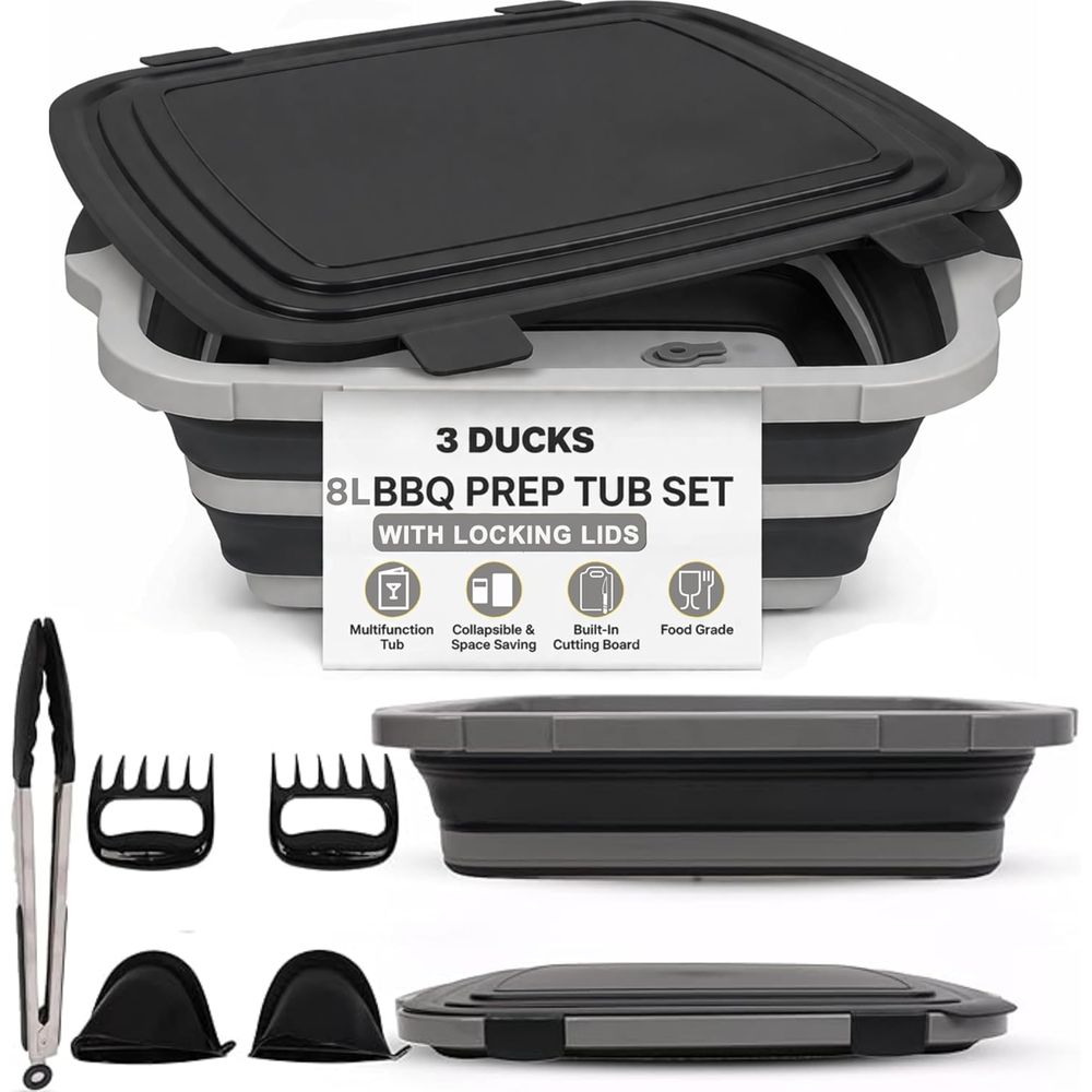 Portable 8L BBQ Prep Tub with  - Heat Resistant Glove บทวิจารณ์และราคา