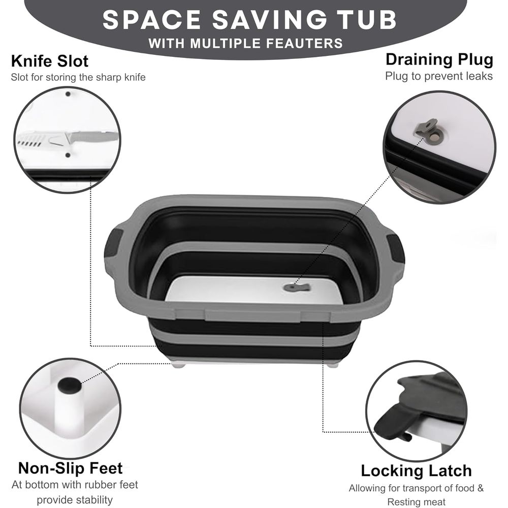 Portable 8L BBQ Prep Tub with  - Heat Resistant Glove บทวิจารณ์และราคา