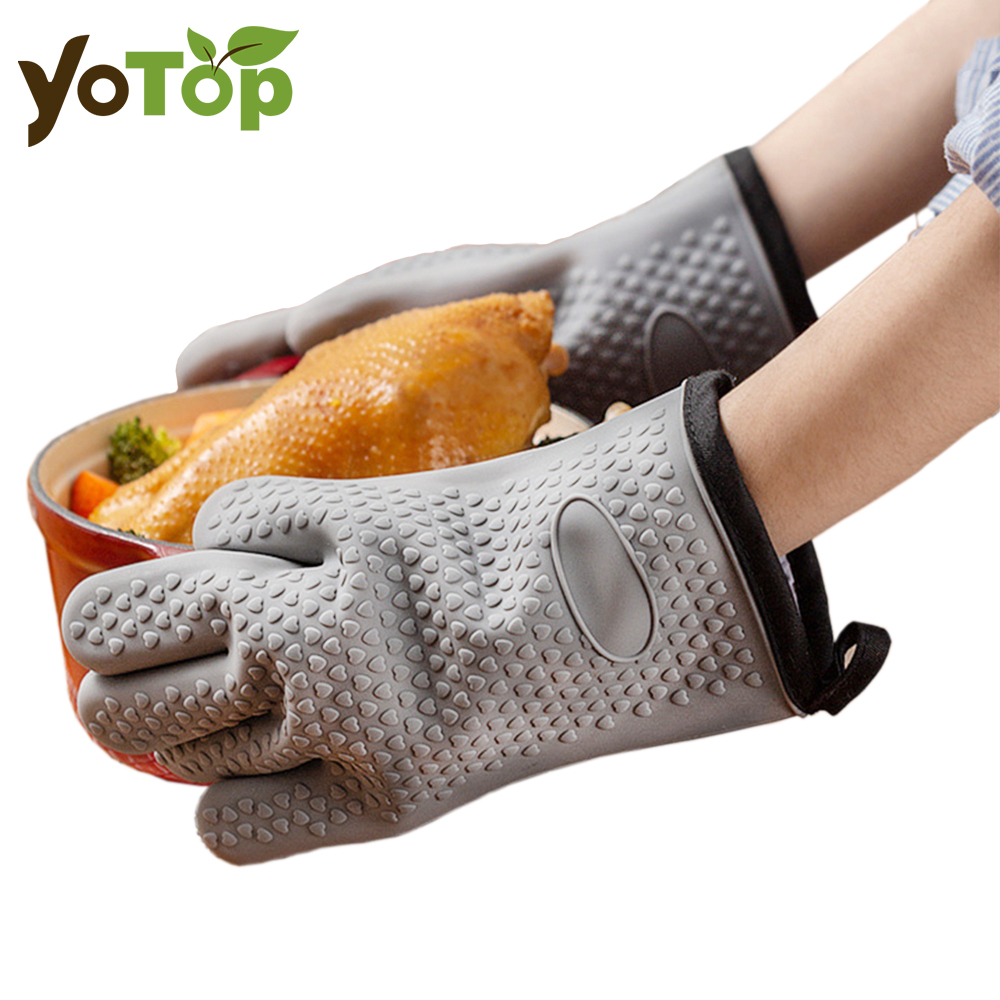 Heat Resistant Silicone Gloves - Oven Mitt Silicone บทวิจารณ์และราคา