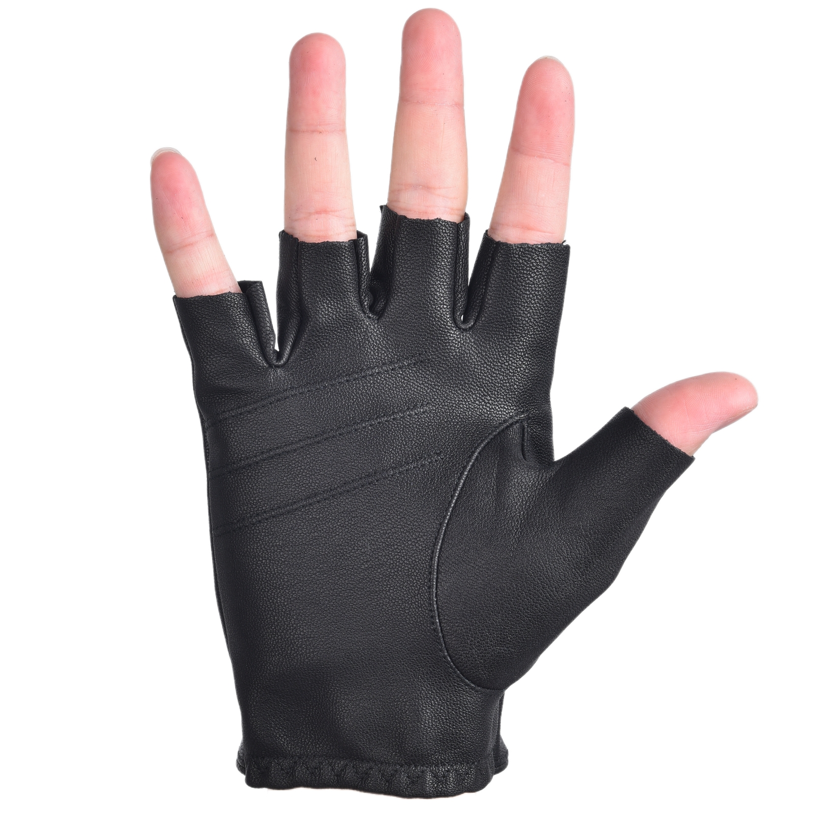 Mens Fingerless Gloves Half Fi - Leather Driving Glove บทวิจารณ์และราคา