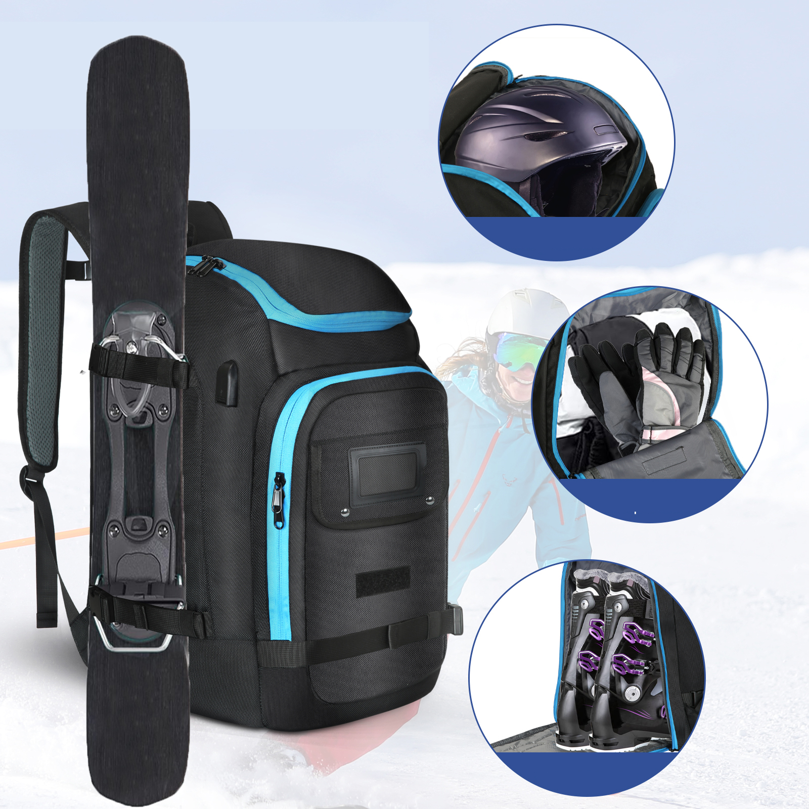 Ski Boots Bag Outdoor Skiing C - Ski Glove Waterproof บทวิจารณ์และราคา